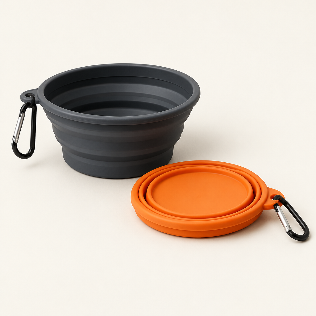 Collapsible silicone pet bowls